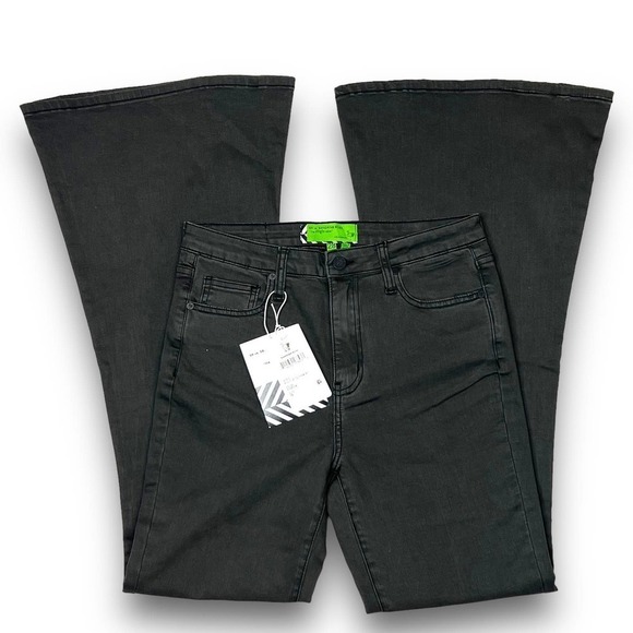 Free People x Sandrine Rose Woman’s Sz 28 Super Flare Jeans Charbon Gray New - Picture 7 of 16